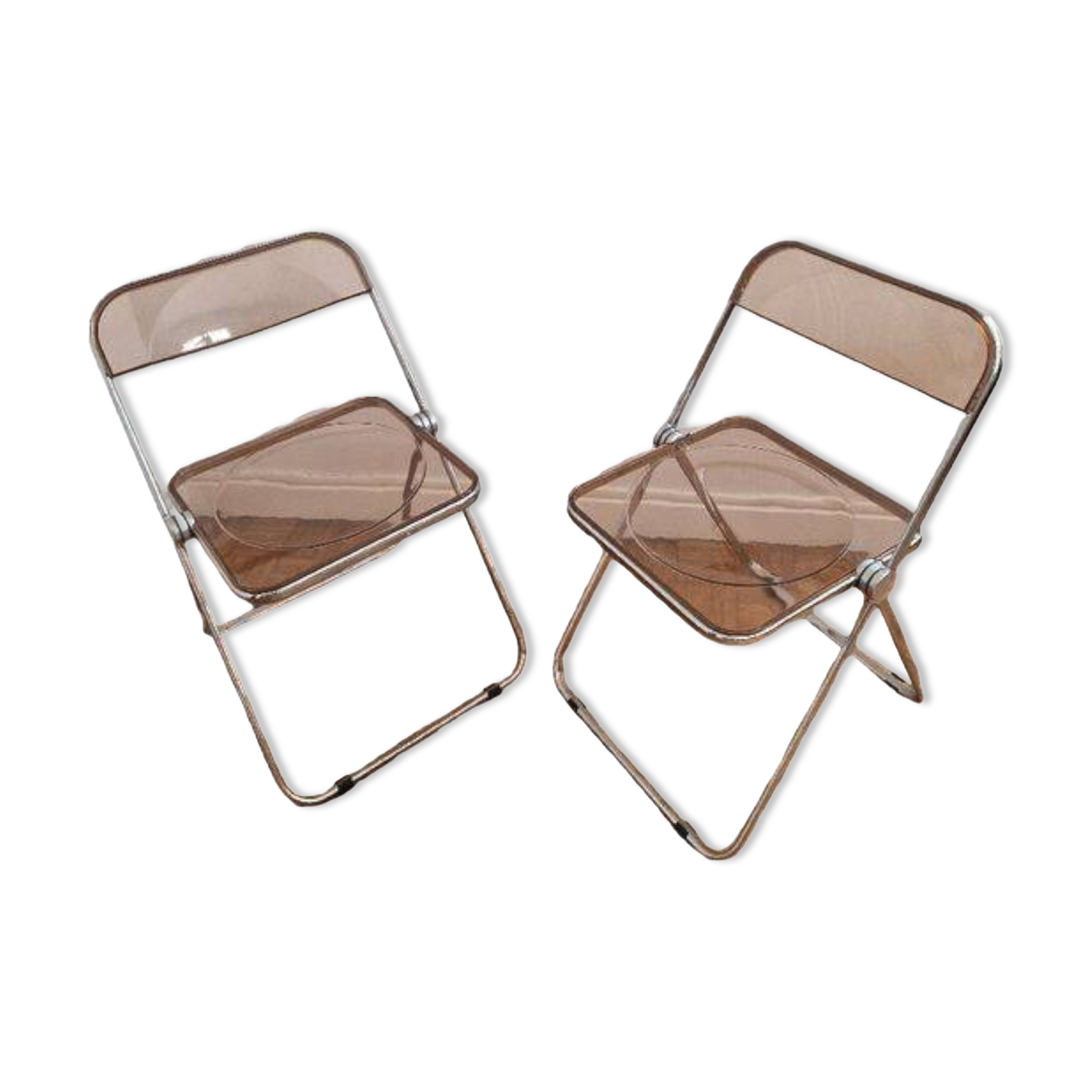 Pair of vintage Plia design chairs by G. Pipette for Castelli from the 60s