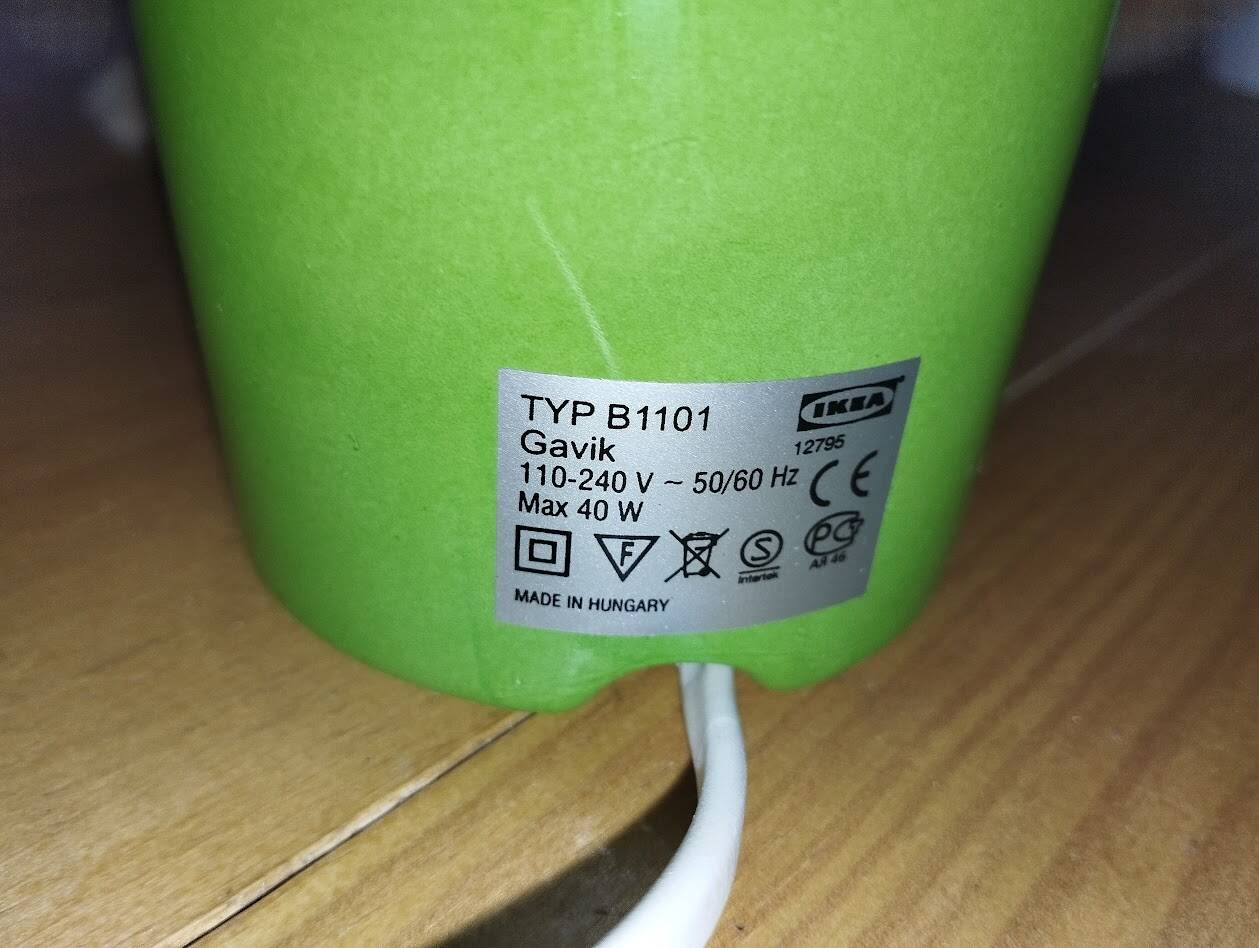 IKEA GAVIK Lamp – Apple Green – Scandinavian Design