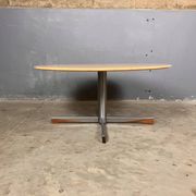 Mid Century coffee table in chrome, marble, and rosewood.