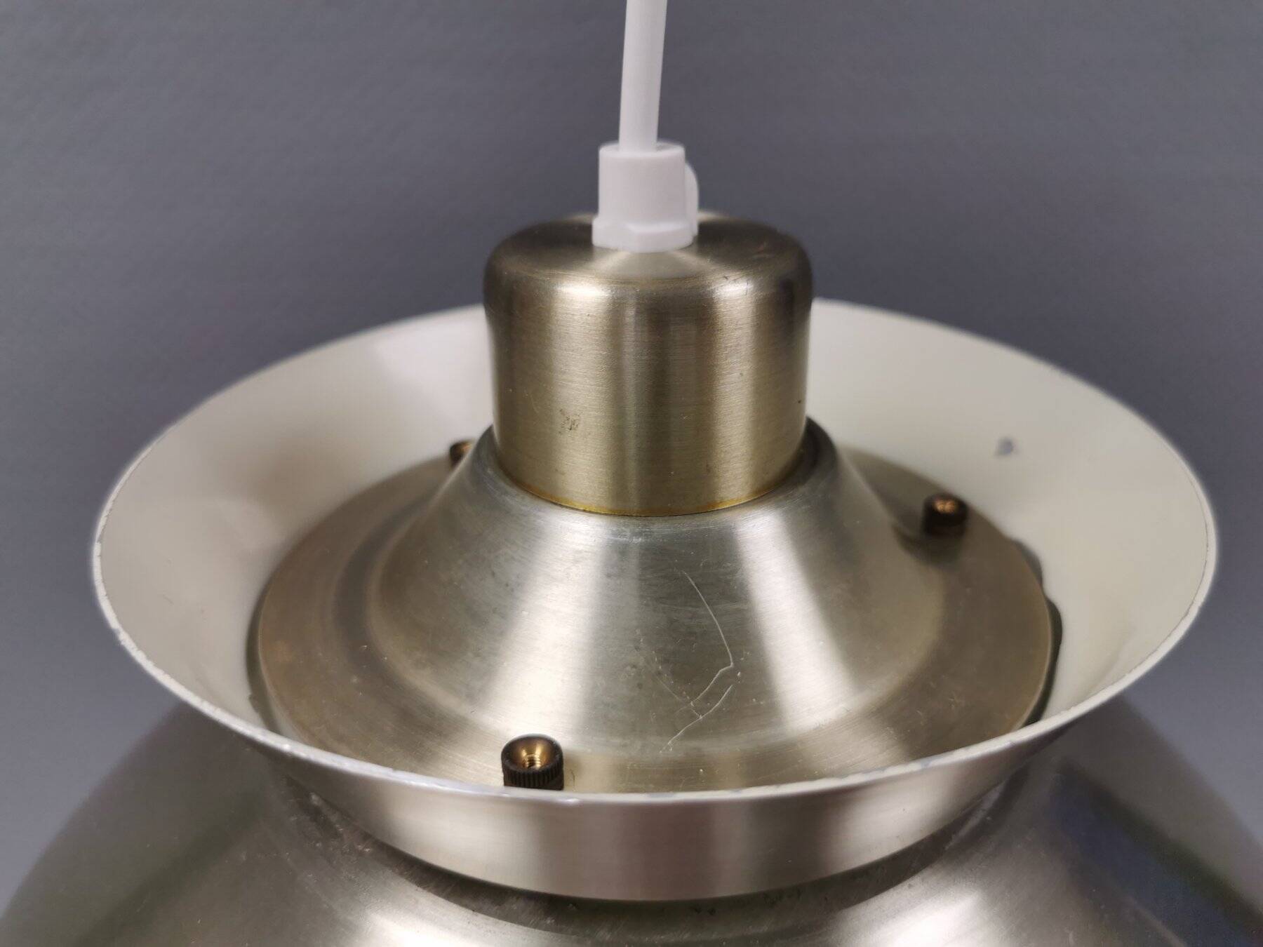 Danish hanging lamp from the 1980s-90s in aluminum.