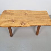 Vintage Brutalist Oak Tree Trunk Side Table, Spain, 1960s