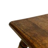 Vintage stool side table minimalistic in oak