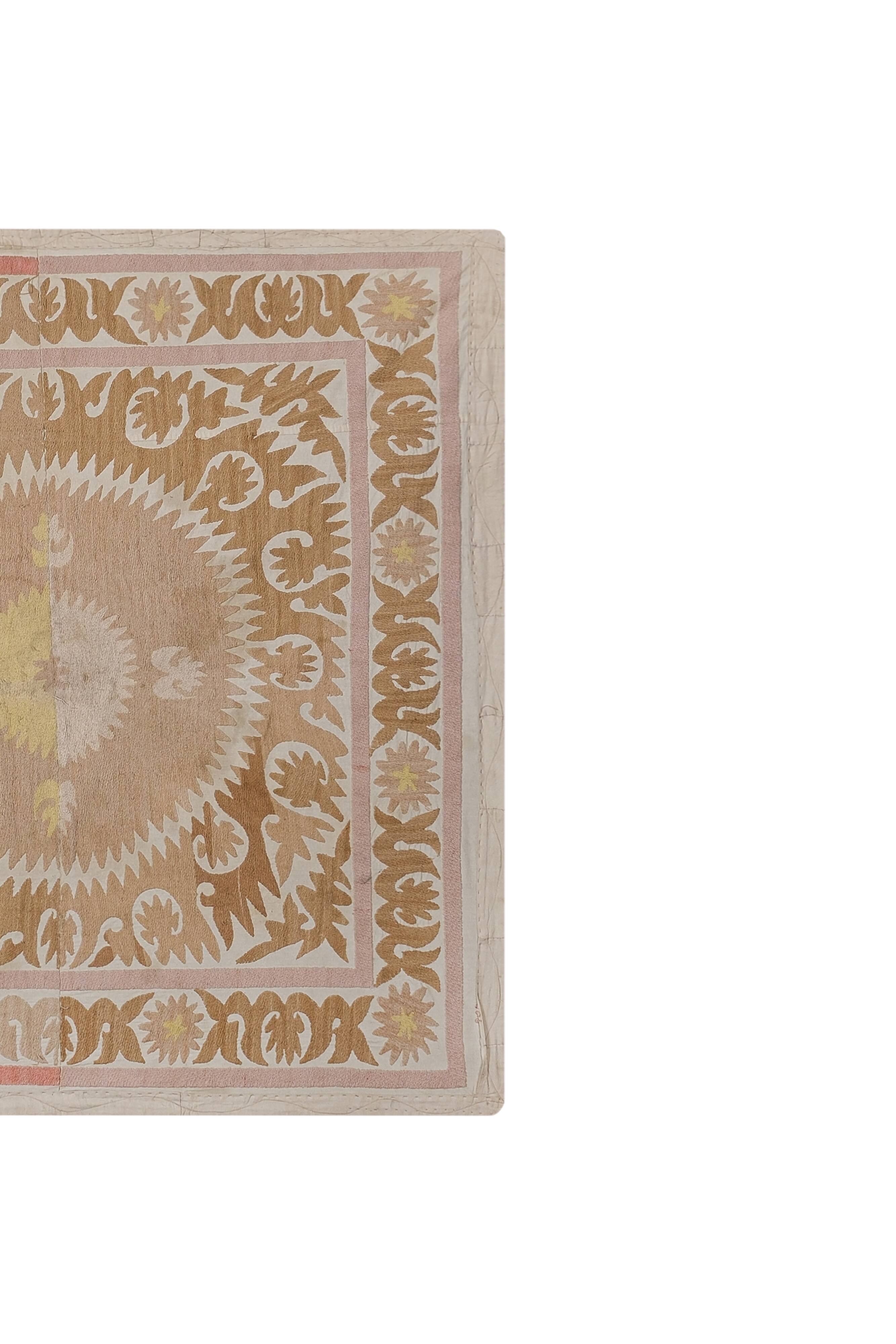Hand knotted rug, vintage turkish rug 124x124 cm