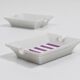 Paquet de cendriers fins en porcelaine violets Midcentury Augarten Vienne, Autriche, années 1950