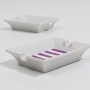 Set of fine purple porcelain ashtrays Midcentury Augarten Vienna, Austria, 1950s