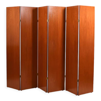 Danish teak paravent with six sections 1960s/70s