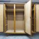 French wardrobe with tapered legs, 3 doors, 120cm hanging rail, new.