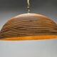 Italian Gilt Brass Rattan Bamboo Wicker Pendant, 1970s