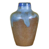 Vase signé Lebret Alfred, petit vase grès de Puisaye, grès flammé, collection, 30's