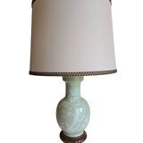 Celadon lamp with opaline 2 lights