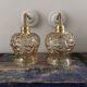 Set of two vintage amber glass wall lights