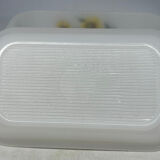 Ancien beurrier en verre Arcopal tournesol