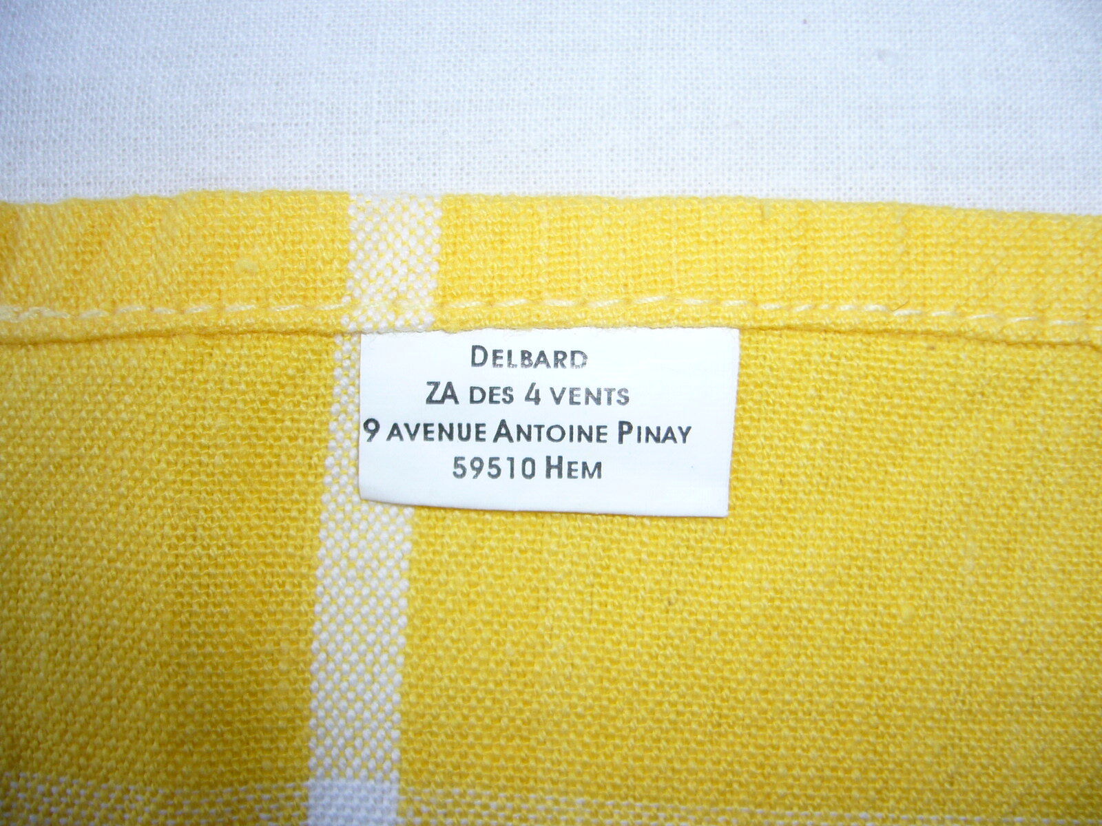 Yellow and white plaid cotton napkins
