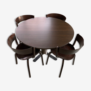 Thonet dining set in walnut wood