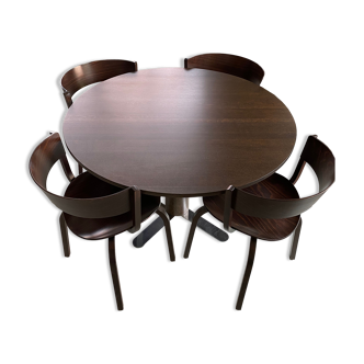 Thonet dining set in walnut wood