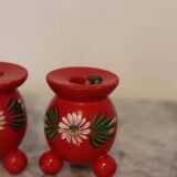 Pair of Swedish Dala Ball Candle holders