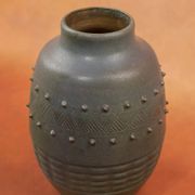 Vase Art déco Charles Greber en grès émaillé brun vert - 1920 - 25 cm