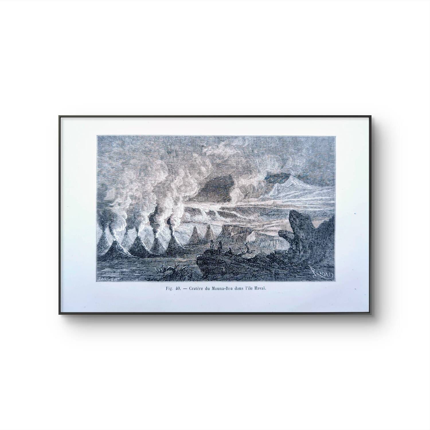 Printed in 1868, Mauna Loa, Hawaii.