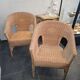 Pair of woven rattan armchairs – Vintage
