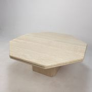 Italian travertine octagon coffee table, 1980
