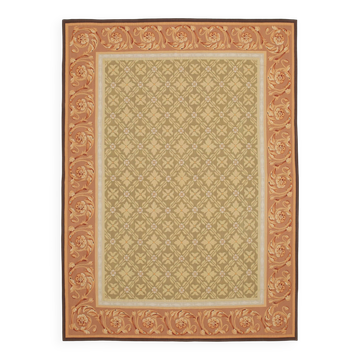 Handmade European Vintage Aubusson Kilim 265 cm x 367 cm
