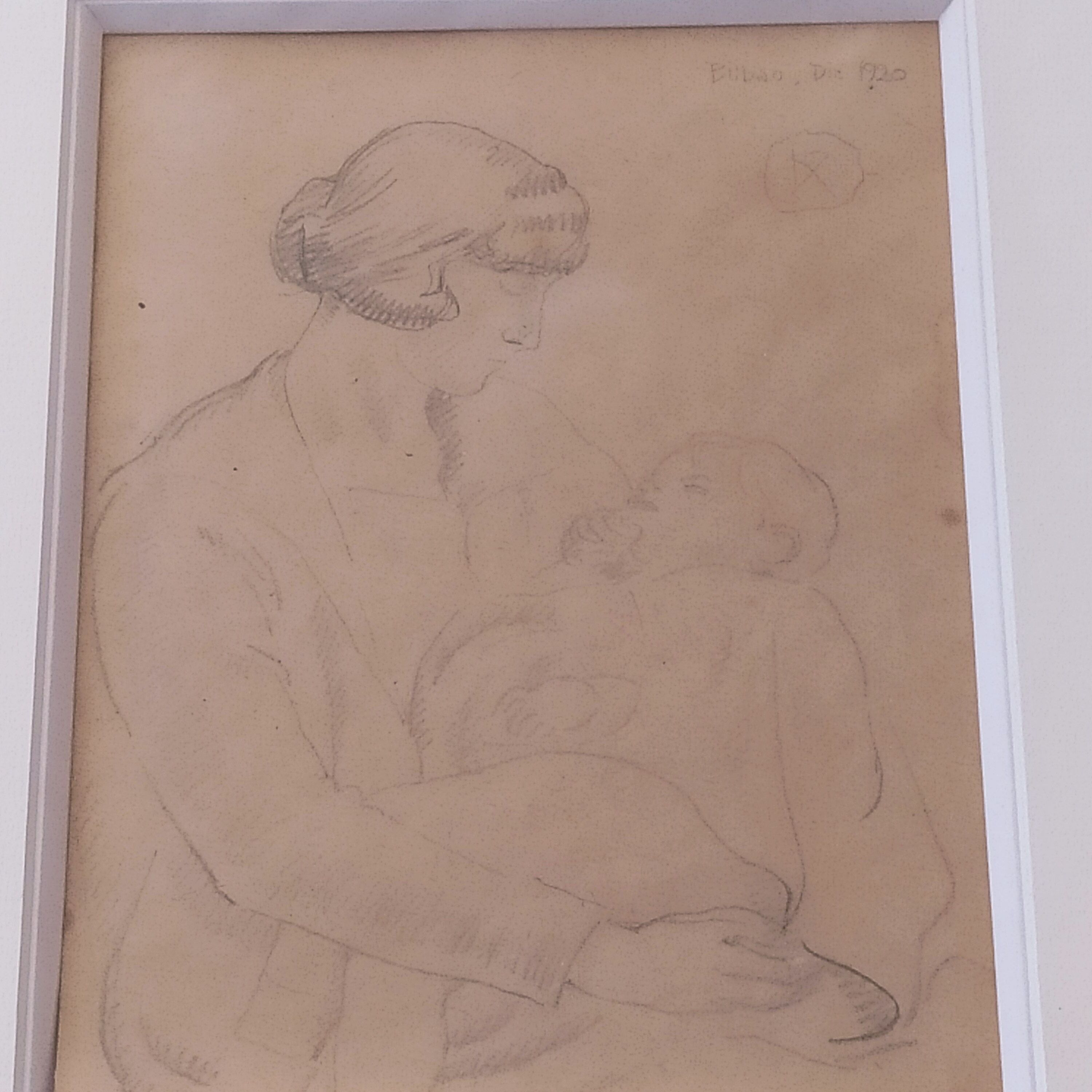 Drawing Bilbao 1920 monogrammed R.A Maternity