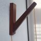 Wooden applique with 60s glass blind