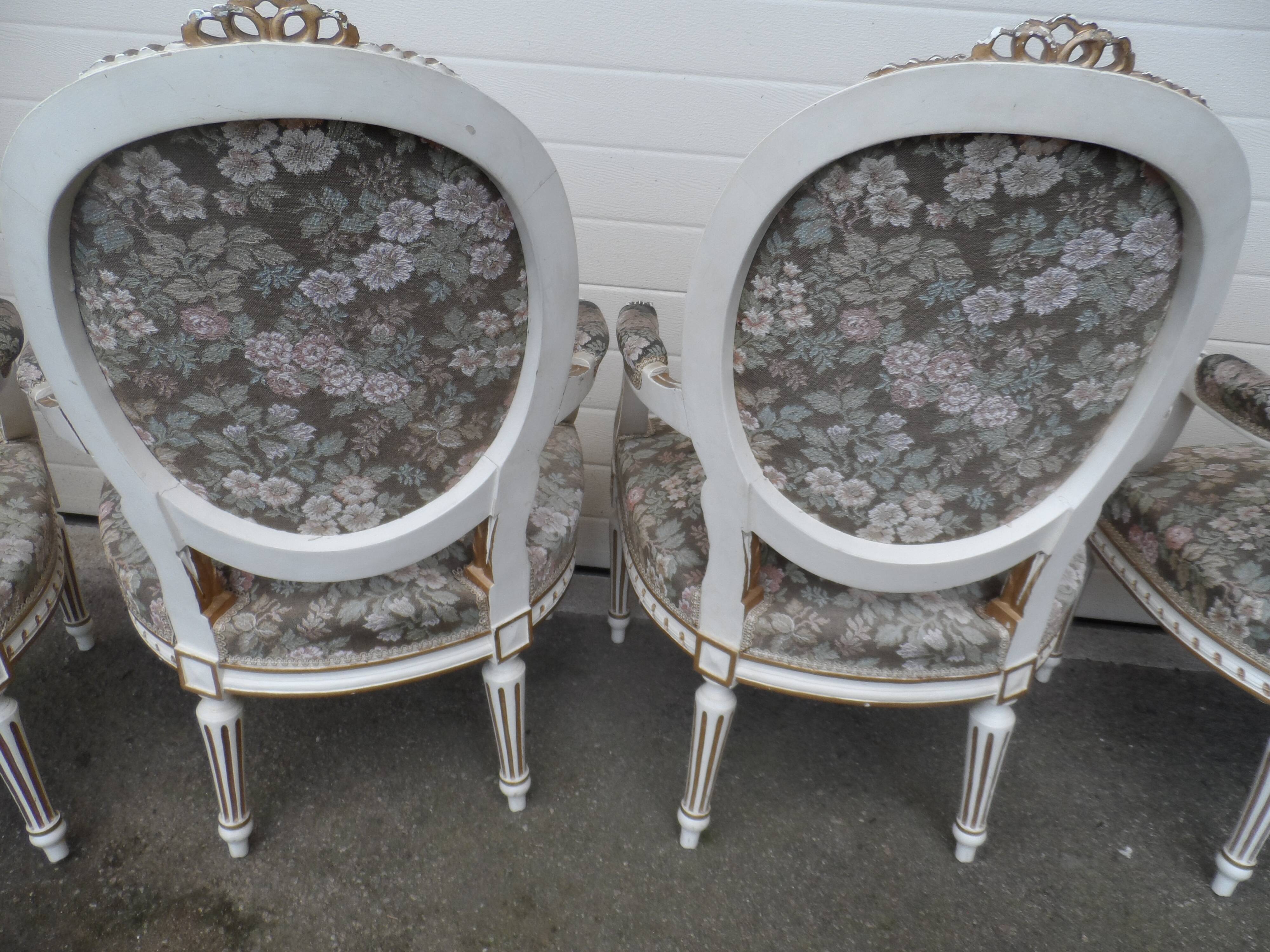 Four medallion armchairs