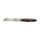 Old bread knife with a carved wooden handle