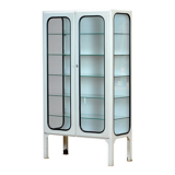 Glass & iron medical cabinet, 1970s