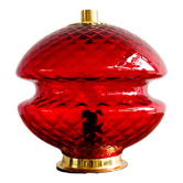 Vintage Czechoslovak Red Glass Table Lamp by Jablonecké Sklárny, 1970s