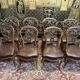 Set of 8 Italian Louis Philippe chairs from the Napoleon III period in leather