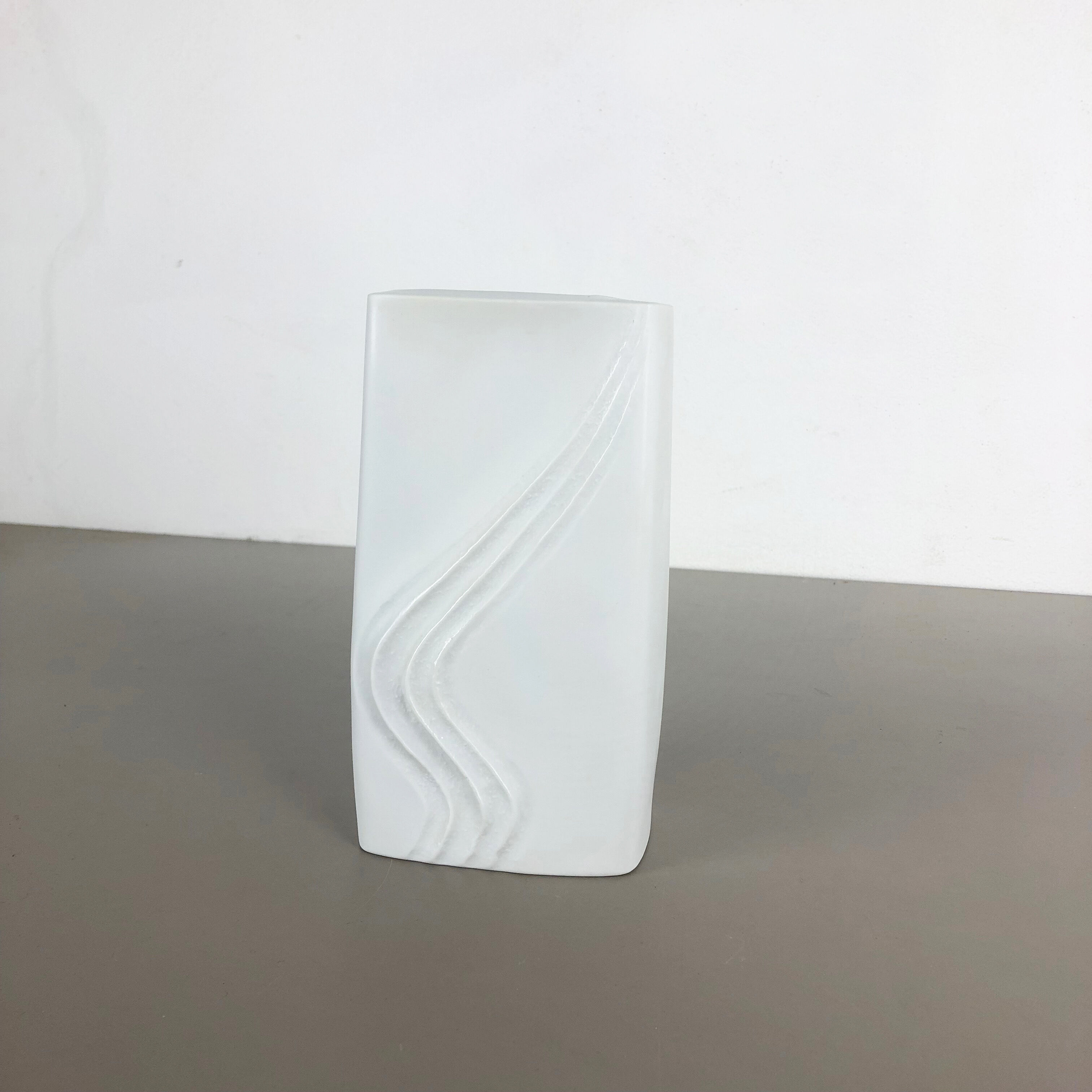Large OP Art Vase Porcelain German Vase by Martin Freyer for Rosenthal, 1970s