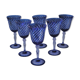Cristal d'Arques - 6 Wine glasses model Blue Waltz - Double layer crystal