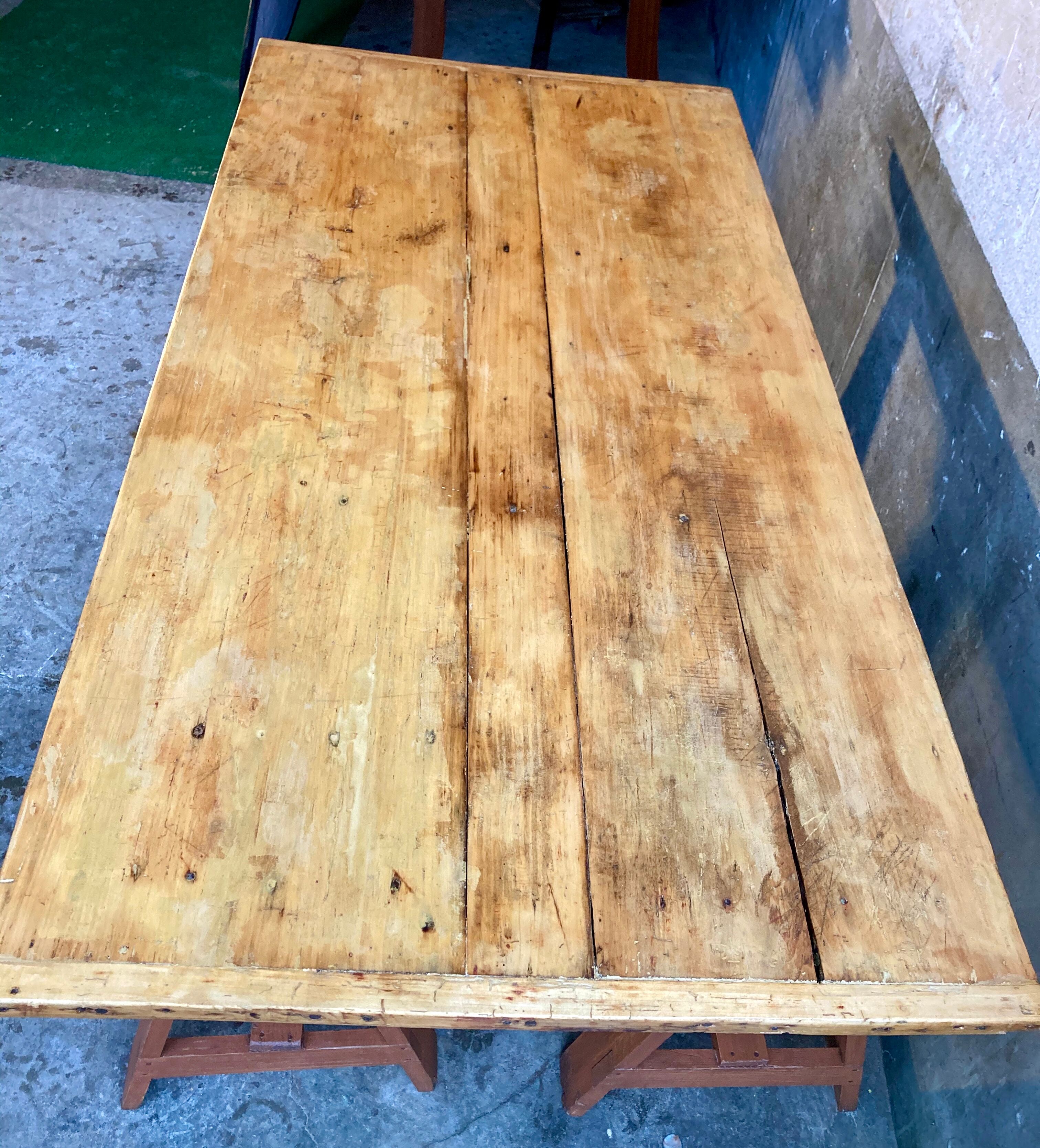Farm table on trestles
