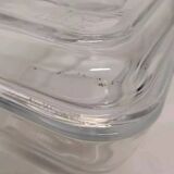 Vintage Cow Pattern Glass Butter Dish