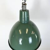 Industrial Green Enamel Factory Pendant Lamp, 1960s