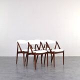 Teak & Boucle Chairs by Kai Kristiansen for Schou Andersen, 1960s, Set of 4