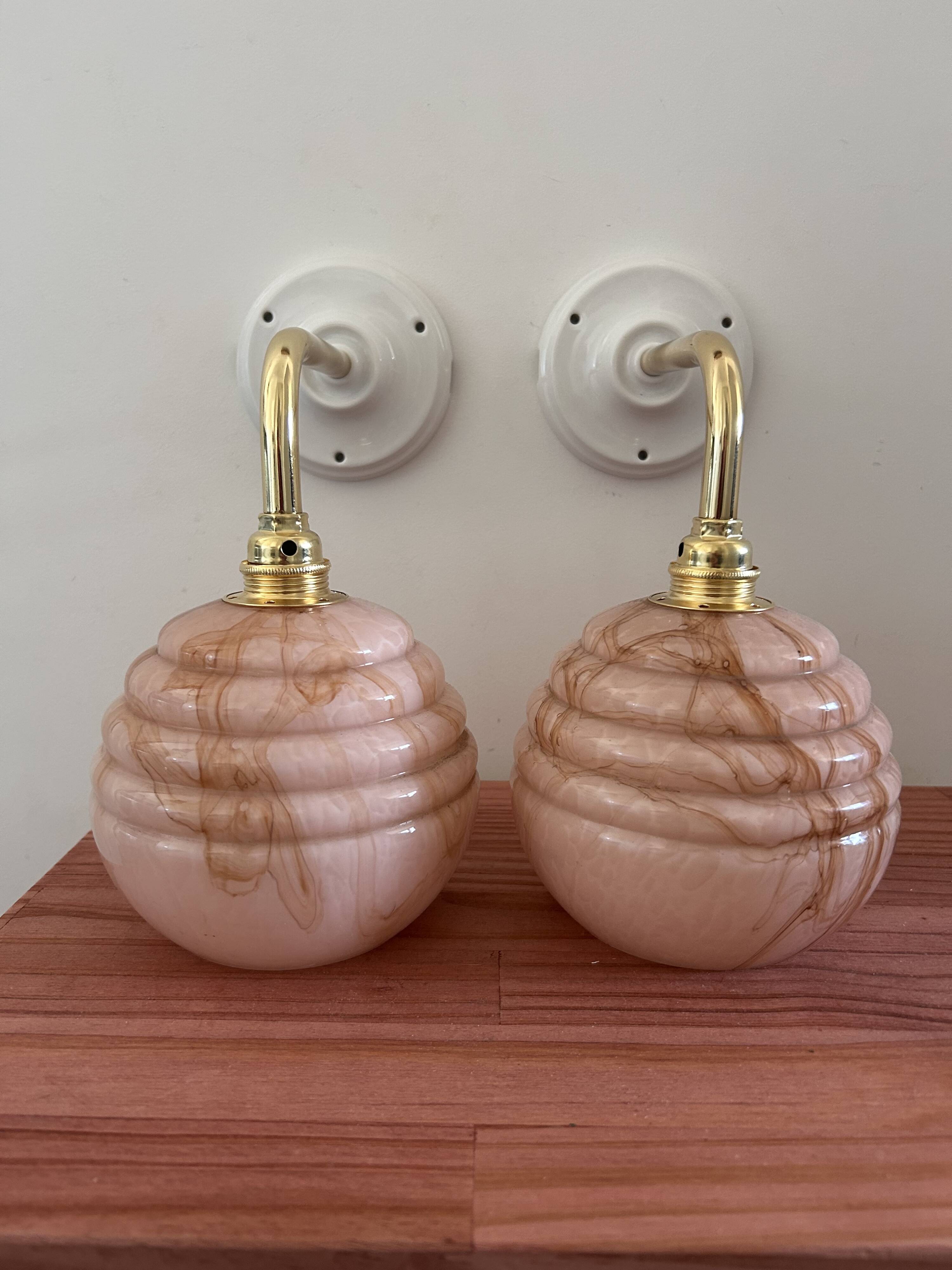 Pair of Art Deco wall lights