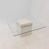 Italian travertine coffee table 1980s