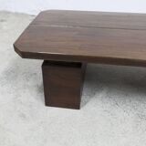 1960s Brutalist style rectangular coffee table with cut corners