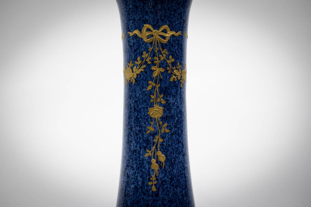 Porcelain and silver soliflore vase, 1st grade - Paul Millet, early 20th century