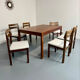Lot de 6 chaises palissandre forme géométriques design italien 1960