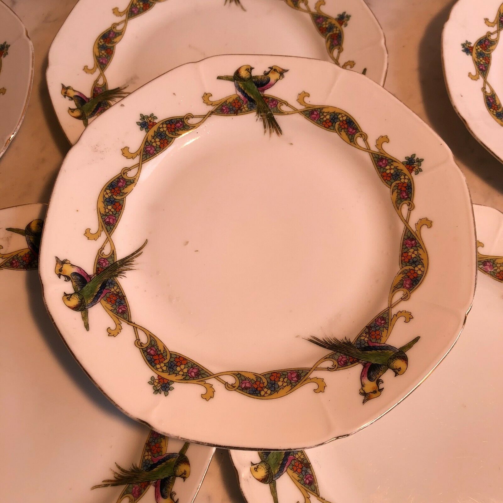 Set of 6 dessert plates in German porcelain