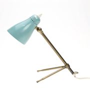 Boris Lacroix. Table lamp/flexible wall light, brass and lacquered metal.