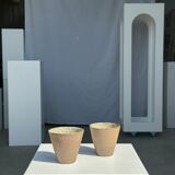 Lot de 2 tasses / mug en céramique indonésienne (mat brun)