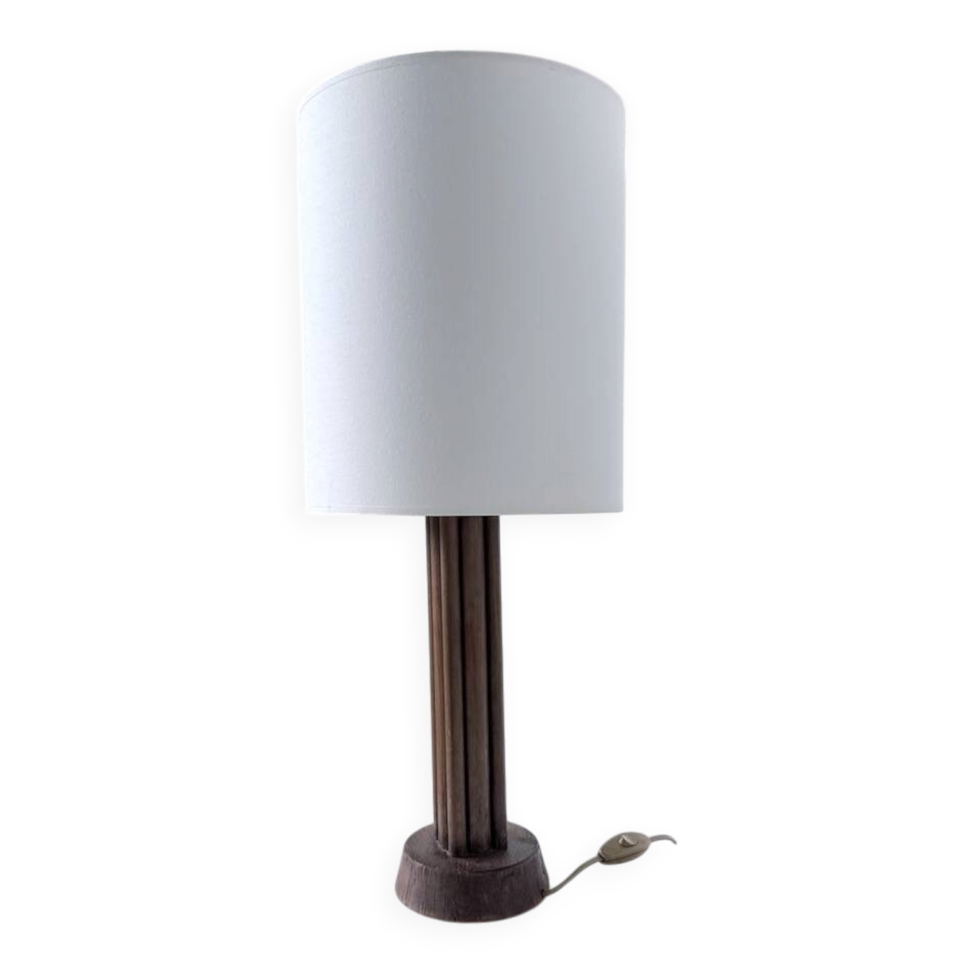 1940s Art Deco oak desk lamp
