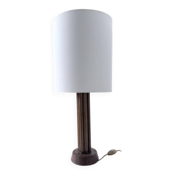 1940s Art Deco oak desk lamp