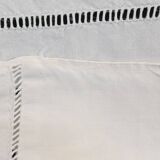 Ancien drap en lin monogramme LA