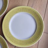 Lot de 9 assiettes plates jaune et doré